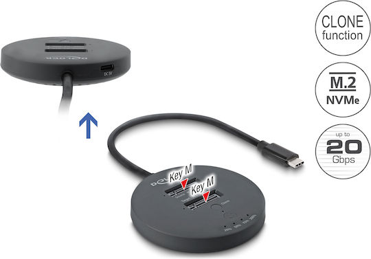 DeLock Docking Station για Σκληρούς Δίσκους PCIe με σύνδεση Thunderbolt / USB-C (64364)