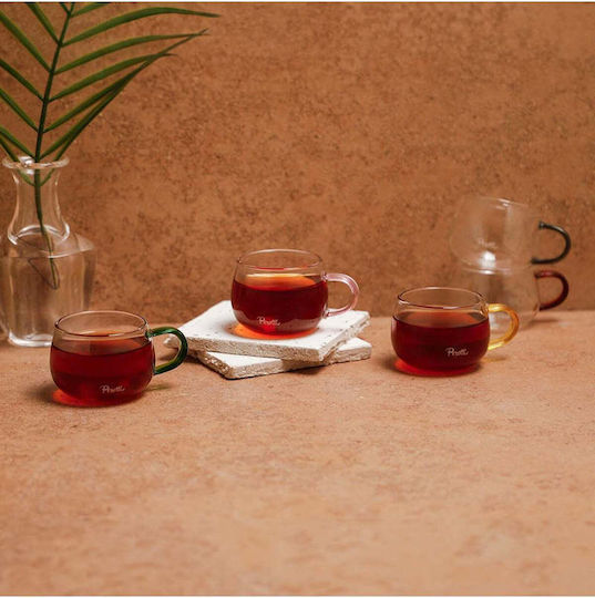 SteweHome Κούπα Γυάλινη Πολύχρωμη 150ml 6τμχ