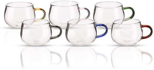 SteweHome Glass Multicolour Mug 150ml 6 Pieces