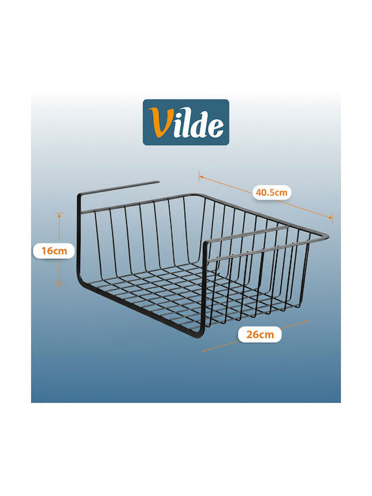 Vilde Κρεμαστό Ράφι Μεταλλικό 40.5x26x16εκ. Μαύρο