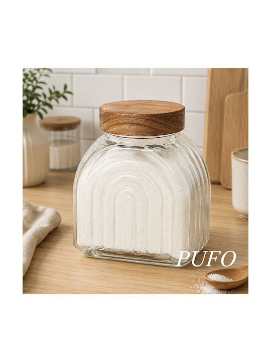 Glass Jar for Sugar Coffee Tea Cereals with Lid Brown 600ml 1 Piece