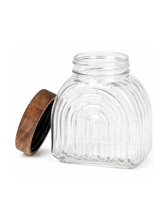 Glass Jar for Sugar Coffee Tea Cereals with Lid Brown 600ml 1 Piece