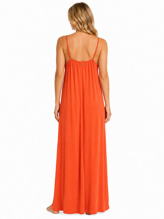 Benetton Women's Maxi Beach Dress Orange Benetton Women's Maxi Beach Dress Orange