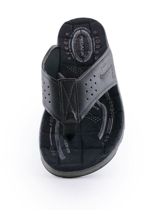 Leather Men's Sandals in Black Color