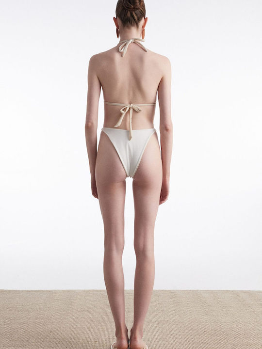 Set Bikini Beige Weiß