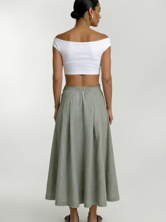 Midi Skirt Cloche Green