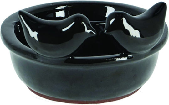 Keramische Schwarze Vogelfütterung