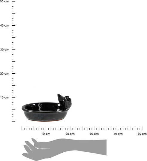 Keramische Schwarze Vogelfütterung