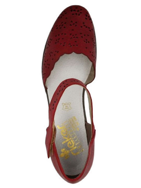 Leder Pumps mit Riemen Rote