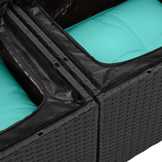 Set Cameră De Zi Pentru Exterior Din Material Sintetic 5 Piese Turcoaz Cu Perne