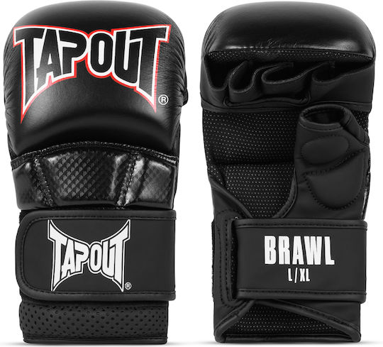 MMA Gloves Tapout Brawl MMA Sparring Gloves Black Red White