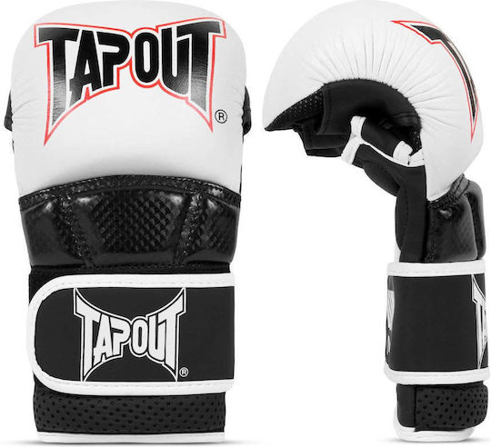 MMA Gloves Tapout Brawl MMA Sparring Gloves White Black