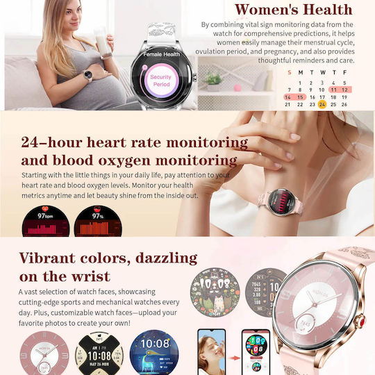Smartwatch Microwear H03 Pink Silicone