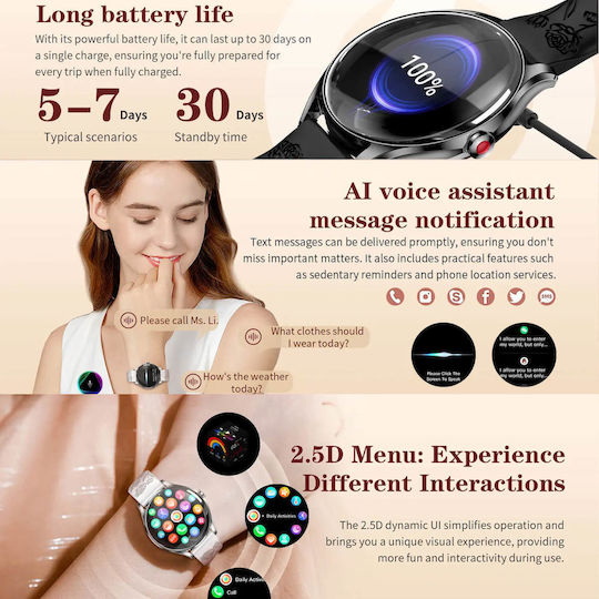 Smartwatch Microwear H03 Pink Silicone