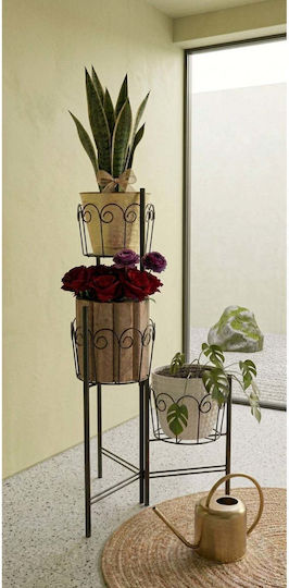 SteweHome Black Metal Plant Stand 18x18cm