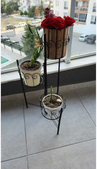 SteweHome Black Metal Plant Stand 18x18cm