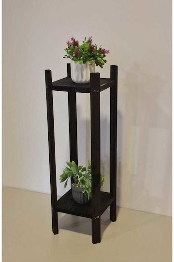 SteweHome Wooden Black Plant Stand 20x20x35cm