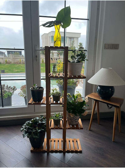 SteweHome Wooden Brown Plant Stand Shelf 22.5x20x113cm