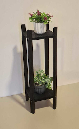 SteweHome Wooden Black Plant Stand 20x20x35cm