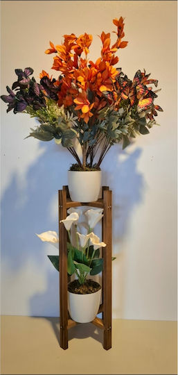 SteweHome Wooden Brown Plant Stand