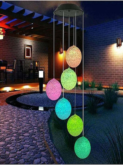 SteweHome Set of 6 Solar Ball Lights Red with Photocell