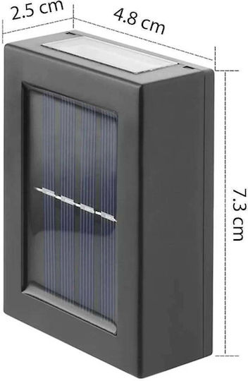 SteweHome Set of 4 Wall Mounted Solar Lights with Photocell 7.3x4.8cm