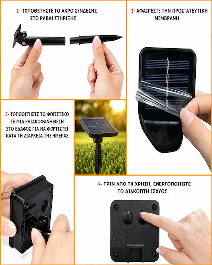 SteweHome Set 4 Solarleuchten Warmes Weiß mit Fotowiderstand