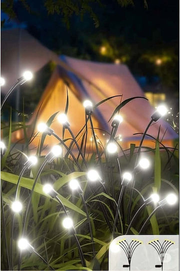 SteweHome Lampă Solară Floare Alb Cald cu Fotocelul