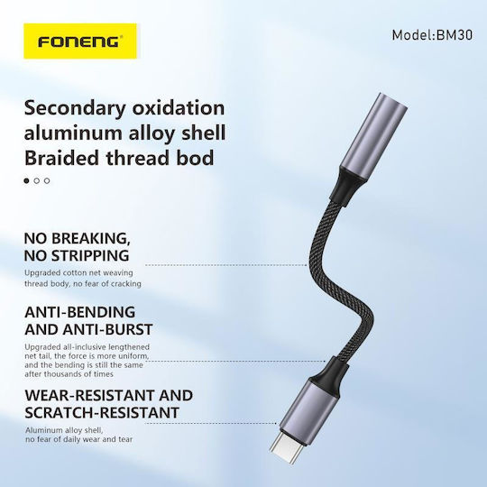 Foneng USB-C Männlich Zu 3.5mm Weiblich Konverter
