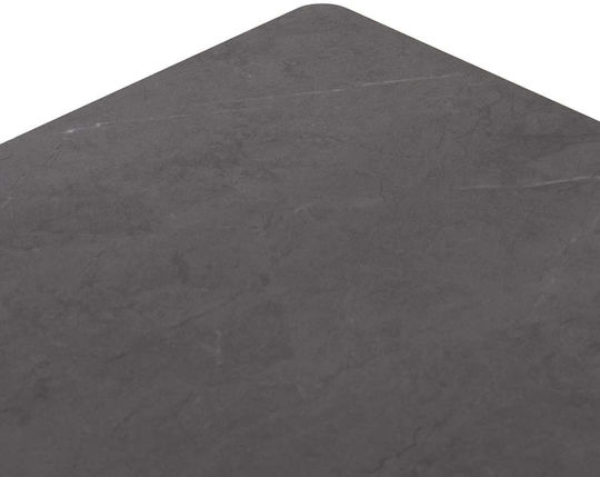Dining Room Table with Stone Surface Grey 220x100x76cm