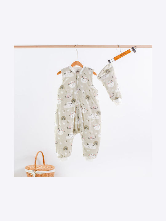 abo Spring Sleeping Bag with Legs Classic 1 Tog Moon and Cloud with Detachable Sleeves