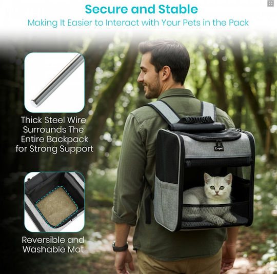 Miss Lulu Dog Backpack for Carrying Dogs/Cats Grey