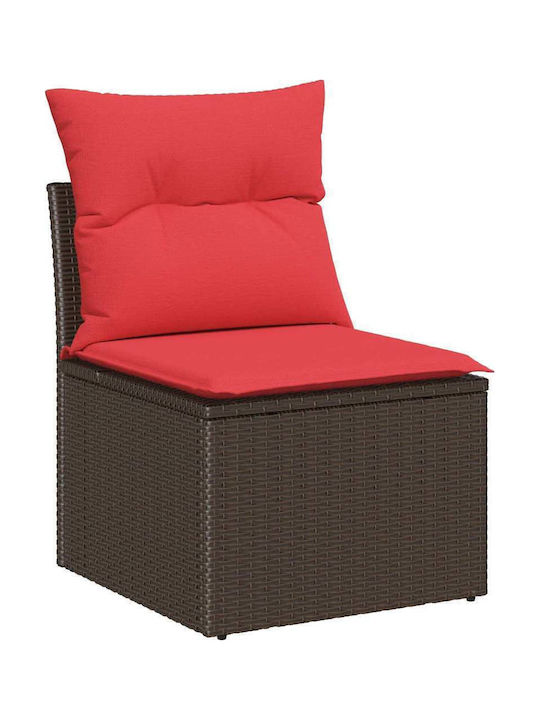Three-Seater Outdoor Rattan Sofa With Cushions 62x55x85cm