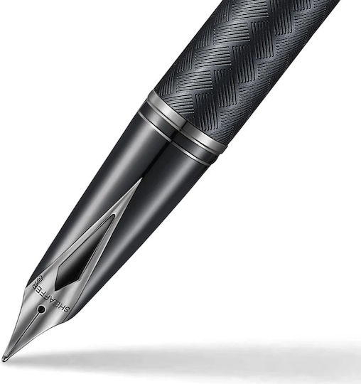 Sheaffer Πένα Γραφής Μαύρη από Ατσάλι με Μαύρο Μελάνι