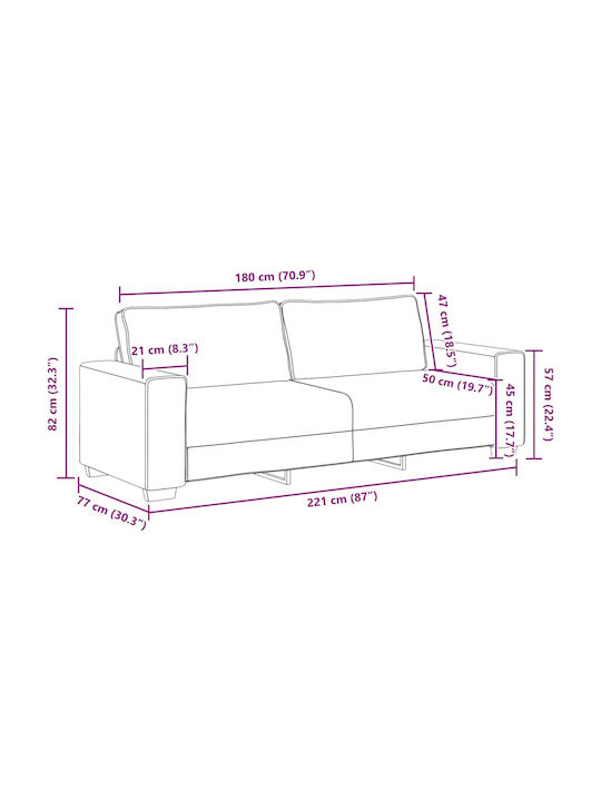 vidaXL Wohnzimmermöbel-Set 3-Sitzer & 2-Sitzer & Sessel