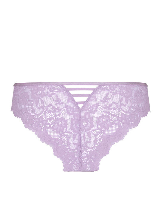 Belle High Waist Women's Brazil with Lace Purple