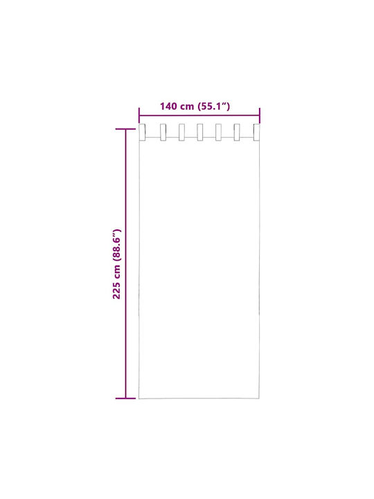 vidaXL Set Perdele Cu Capse Husă Verde Măr 140x225cm