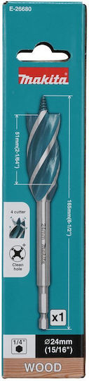 Makita Свредло с Шестоъгълно Стебло за Дърво 24x165mm
