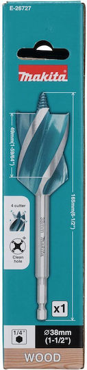 Makita Drill Bit Τρυπάνι με Εξάγωνο Στέλεχος για Ξύλο 38x165mm