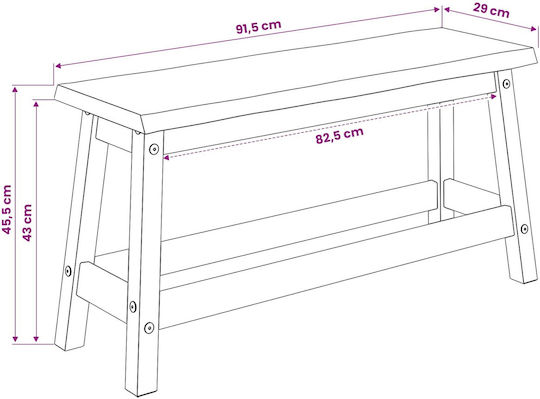 Τραπεζαρία με 3 Καρέκλες 91.5x29εκ.