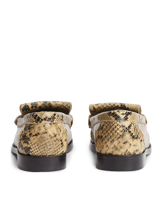 Tommy Hilfiger Damen Mokassins aus Leder in Beige Farbe