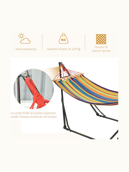 Outsunny Hammock Fabric with Stand Multicolour 270x100cm