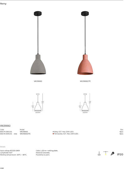 VK Lighting Deckenleuchte Orange