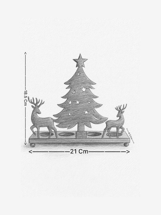 SteweHome Set Of Metal Candle Holders Suitable For Tealights In Silver Colour 4 Pieces