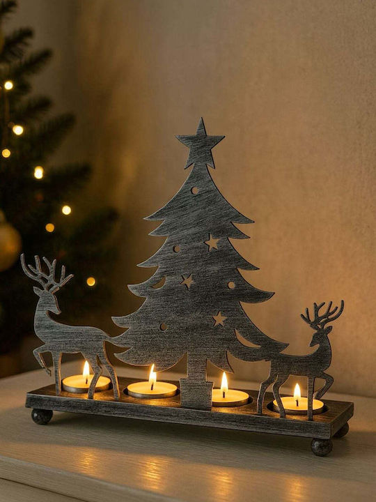 SteweHome Set Of Metal Candle Holders Suitable For Tealights In Silver Colour 4 Pieces