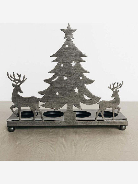 SteweHome Set Of Metal Candle Holders Suitable For Tealights In Silver Colour 4 Pieces