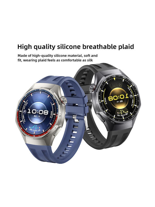 Huawei Watch Gt 6 Pro Непрекъсната Връзка Двуредов Канал Непорест Едноцветен Силиконов Кайшки Син