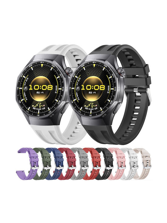 Huawei Watch Gt 6 Pro Seamless Connection Double Groove Non Porous Solid Color Watch Strap Silicone Wine Red
