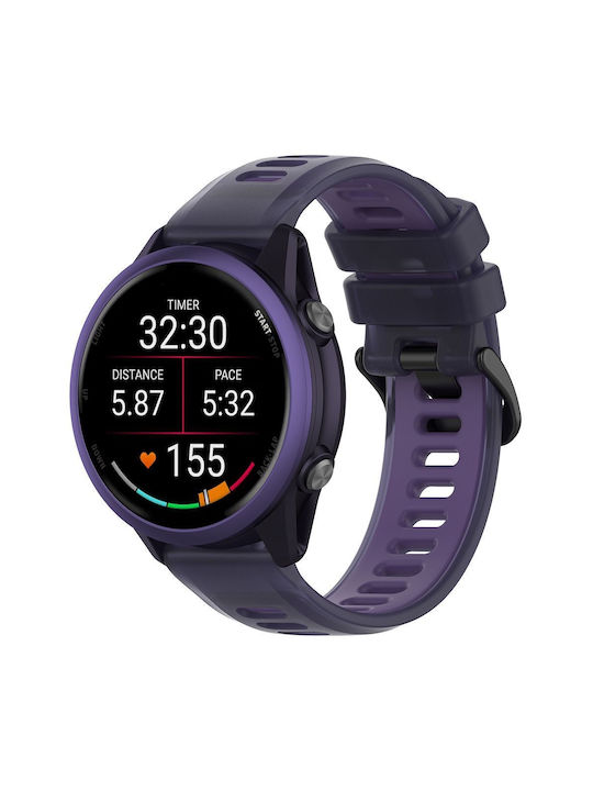 Techsuit Purple Silicone Strap (Samsung Galaxy Watch4/5/Active 2 Huawei Watch GT 3)