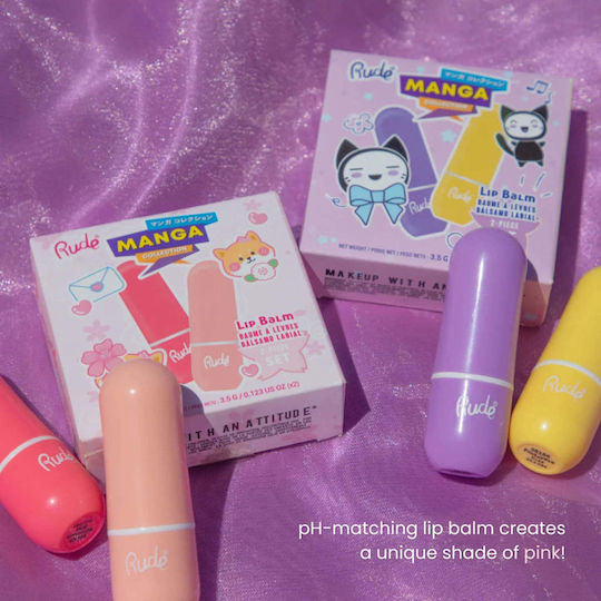 Rude Cosmetics Set Lip Balm Grape And Pineapple Kiss 3.5gr
